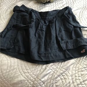 Hollister y2k mini cargo skirt tie around belt pockets navy